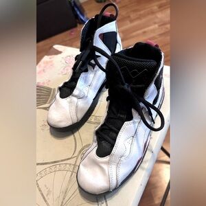 Nike Jordan BIG KID White and Black High-Top Sneakers